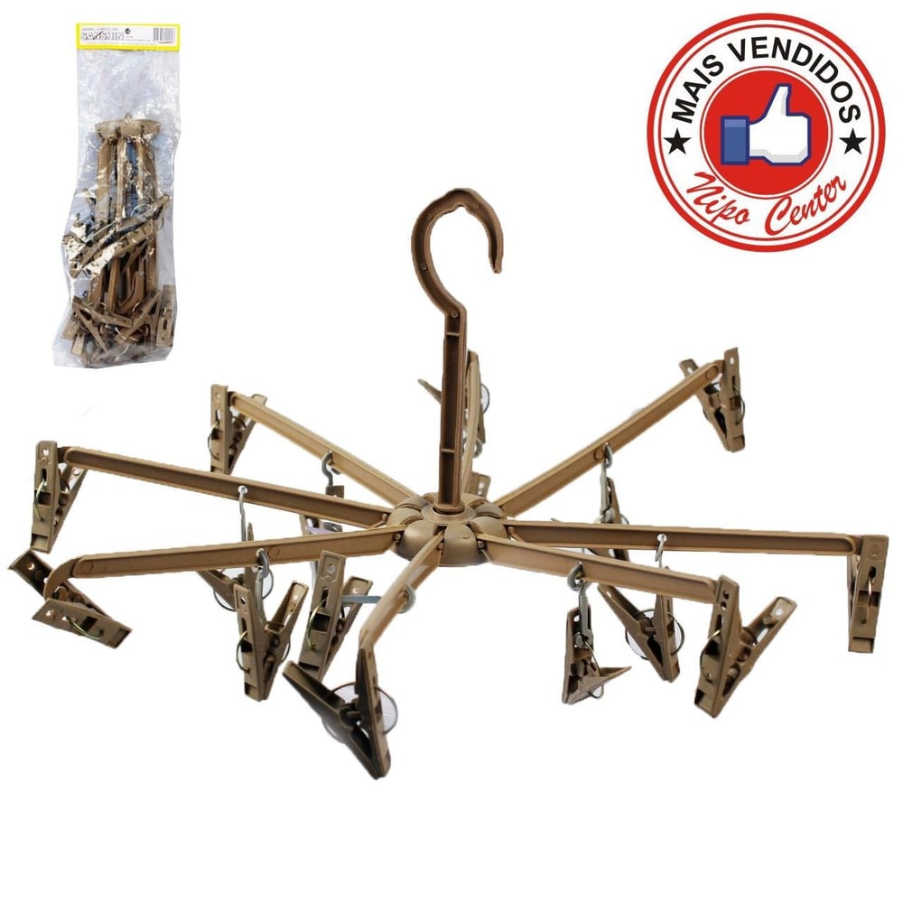 Varal de Plástico 16 Prendedores