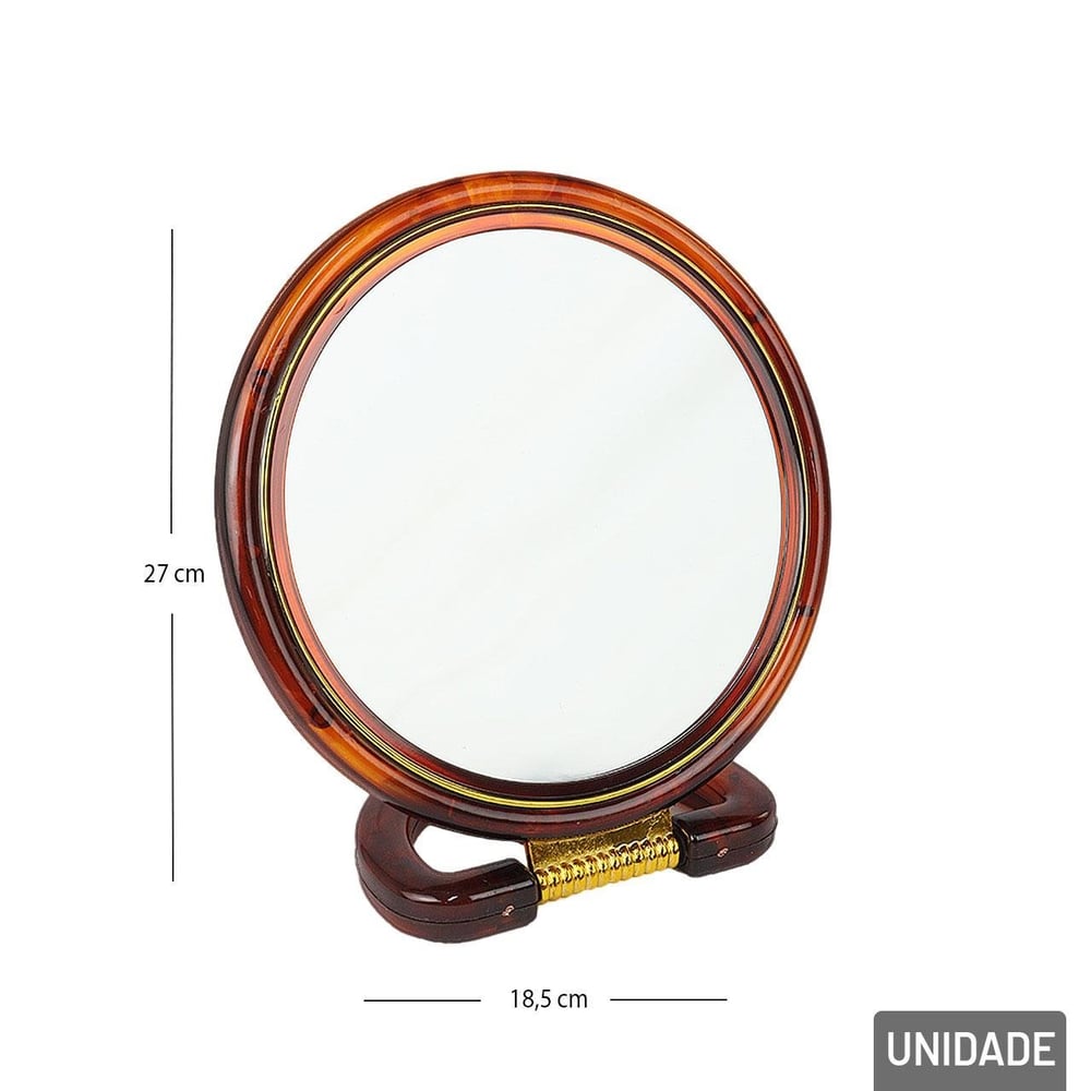 Espelho de Mesa Dupla Face 26,5x18cm Redondo