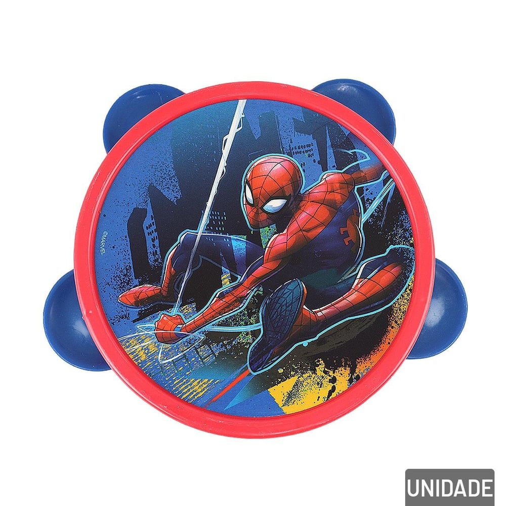 Pandeiro Infantil 13cm Homem Aranha Color