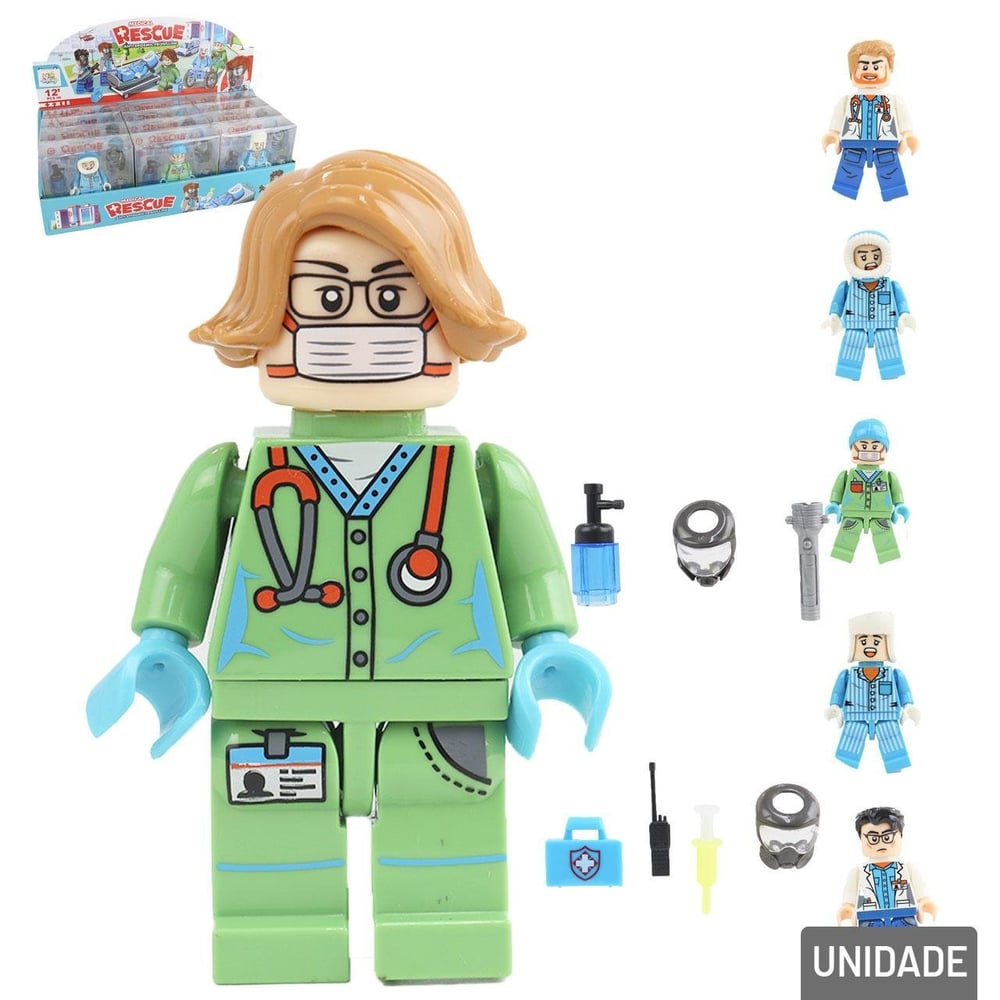 Boneco Monta e Desmonta Médico Acessórios Sortidos