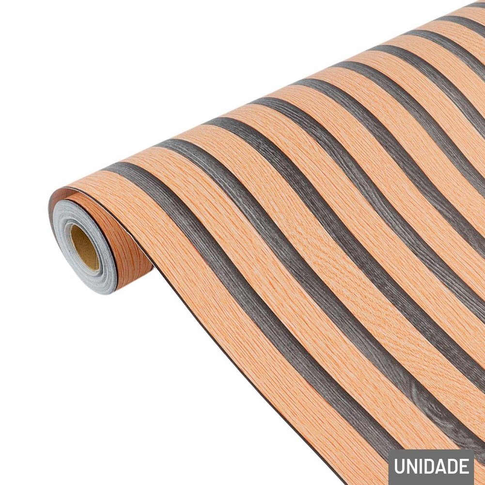 Papel de Parede 45cm X 10m Ripado Laranja