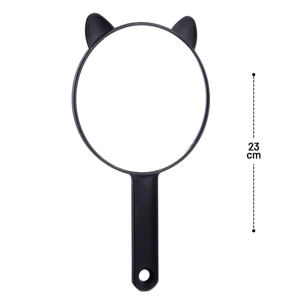 Espelho de Mão Gatinho Plástico 23cm Color