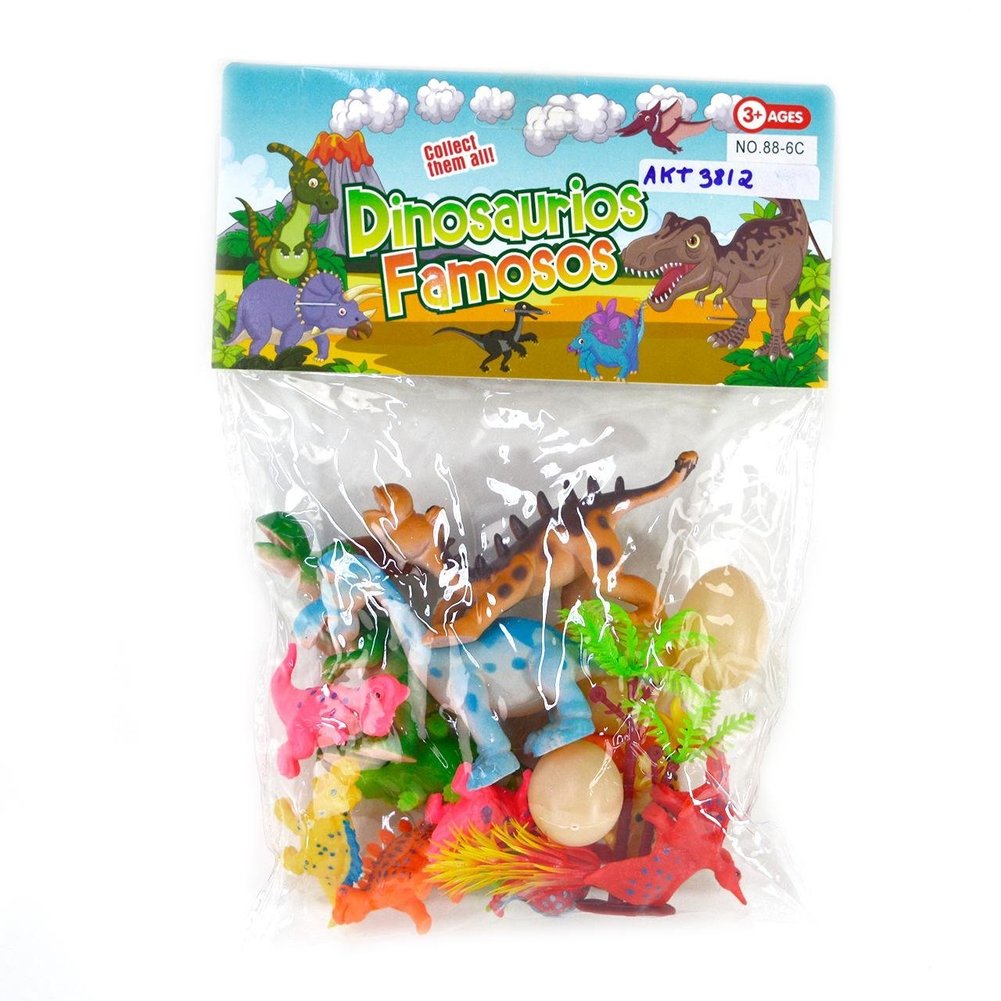 KIT Animais de Plástico 18 Peças Dinossauro