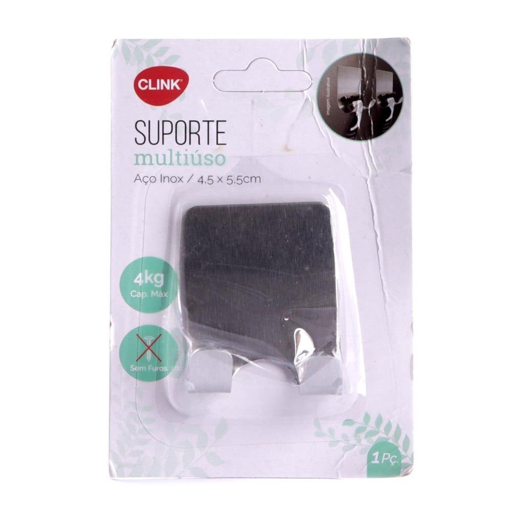 Gancho de Inox 5cm Adesivo Duplo