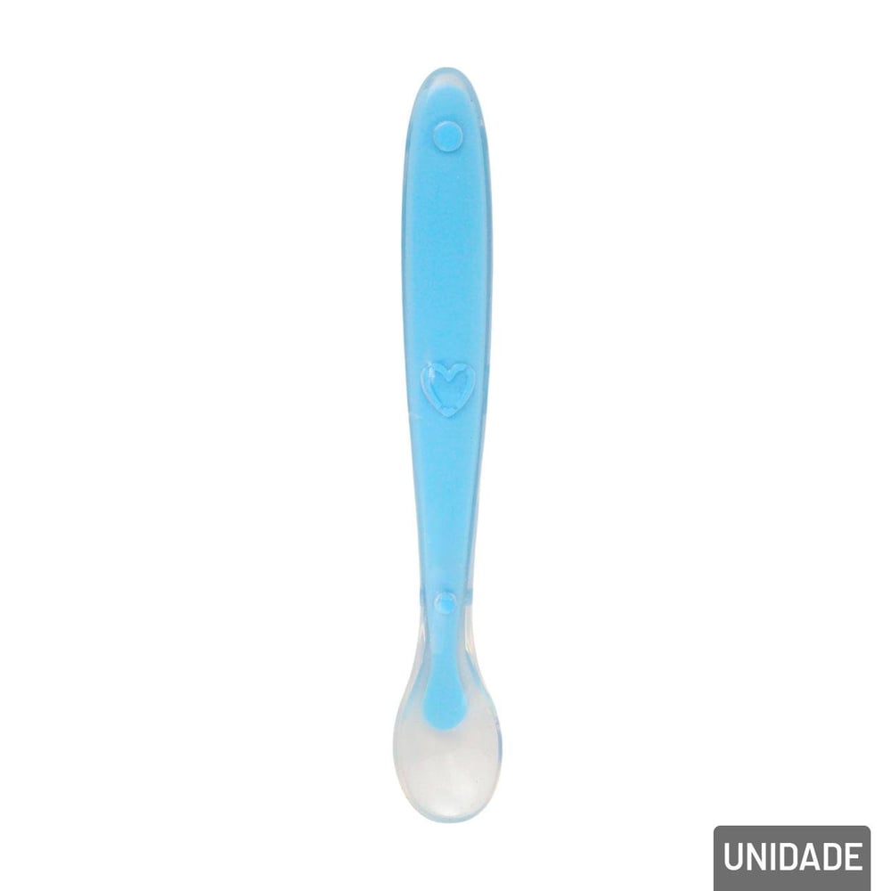 Colher de Silicone Infantil Coração Color