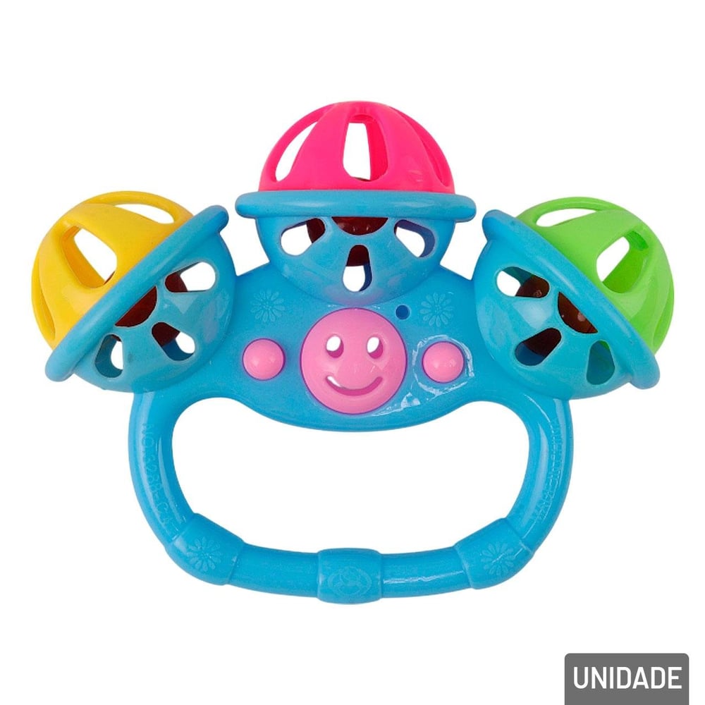 Chocalho Para Bebê 10cm Triplo Color