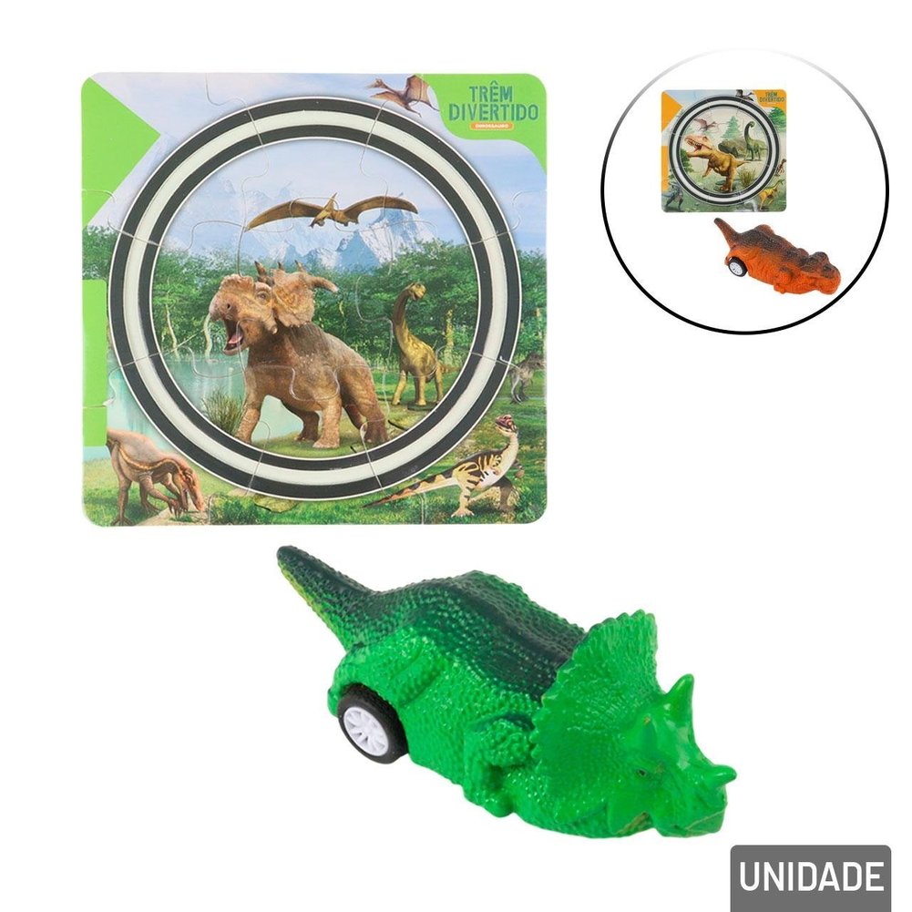 Quebra Cabeça 9 Pçs e 1 Dino Movida a Corda