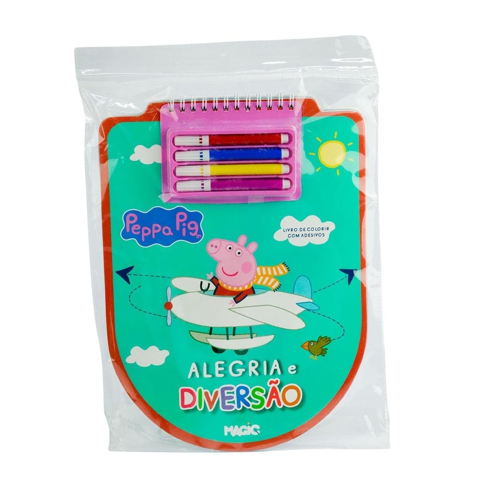 Livro de Colorir com 4 Canetinhas Peppa Pig