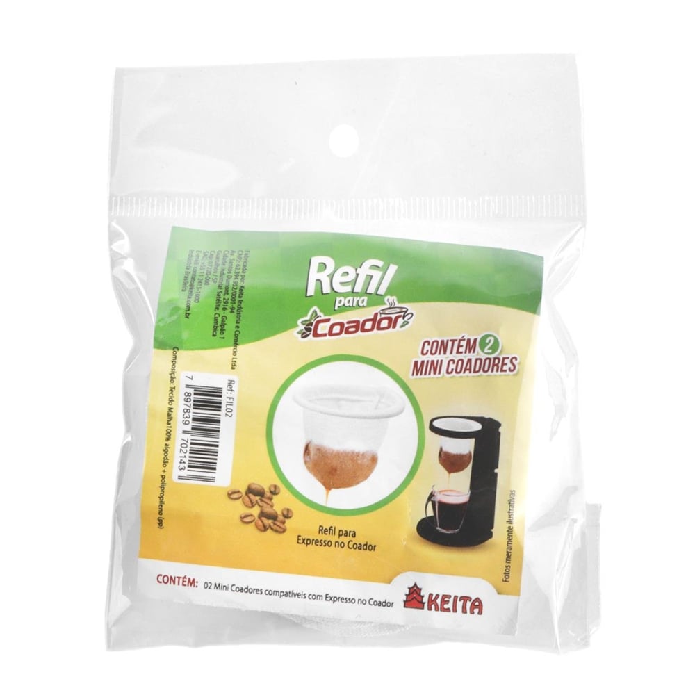 Coador de Café Pano 7cm 2 Peças Refil
