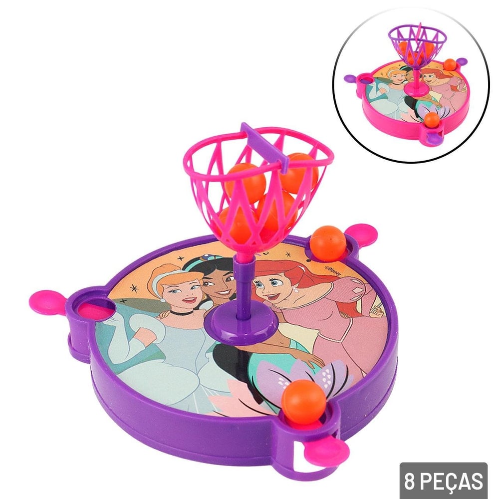 Mini Jogo de Basquete 8 Peças Princesas Color