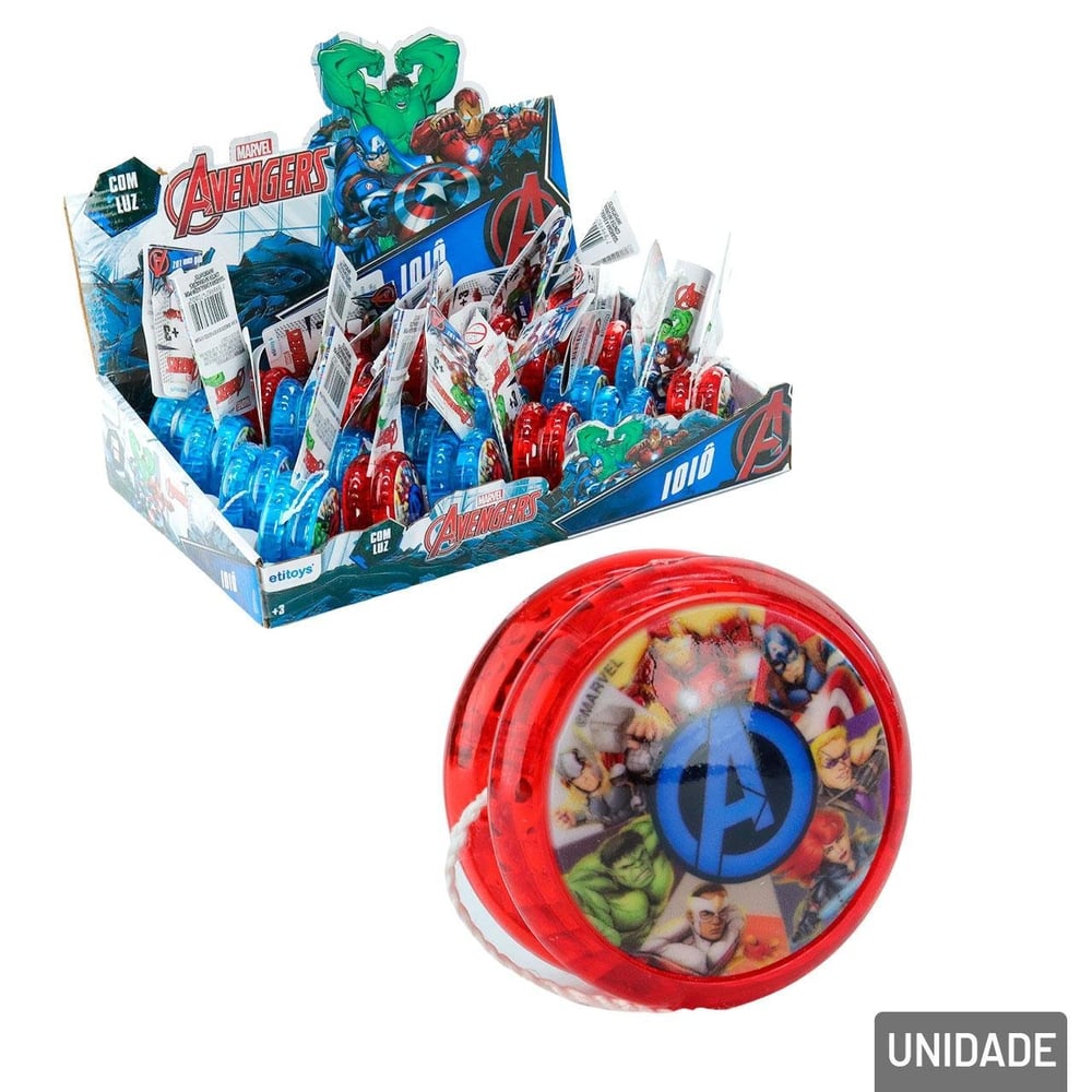 Ioiô de Plástico 5,5cm com LUZ Avengers Color