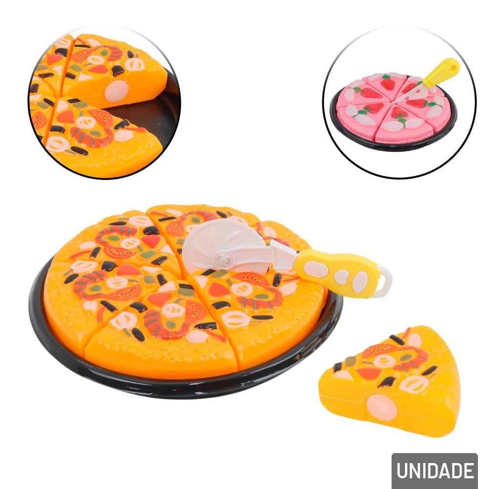 KIT Cozinha de Plástico 08 Peças Pizza/bolo Velcro