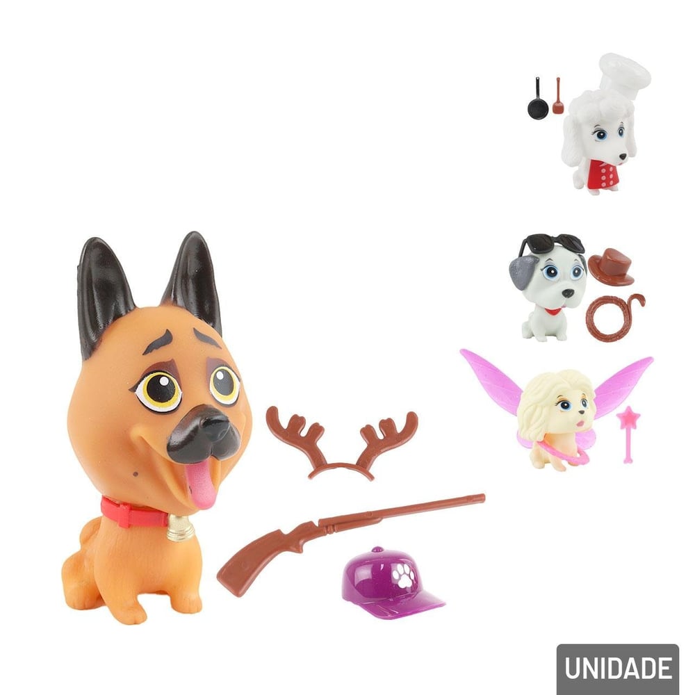KIT Pets de Plástico com Acessórios Sortidos