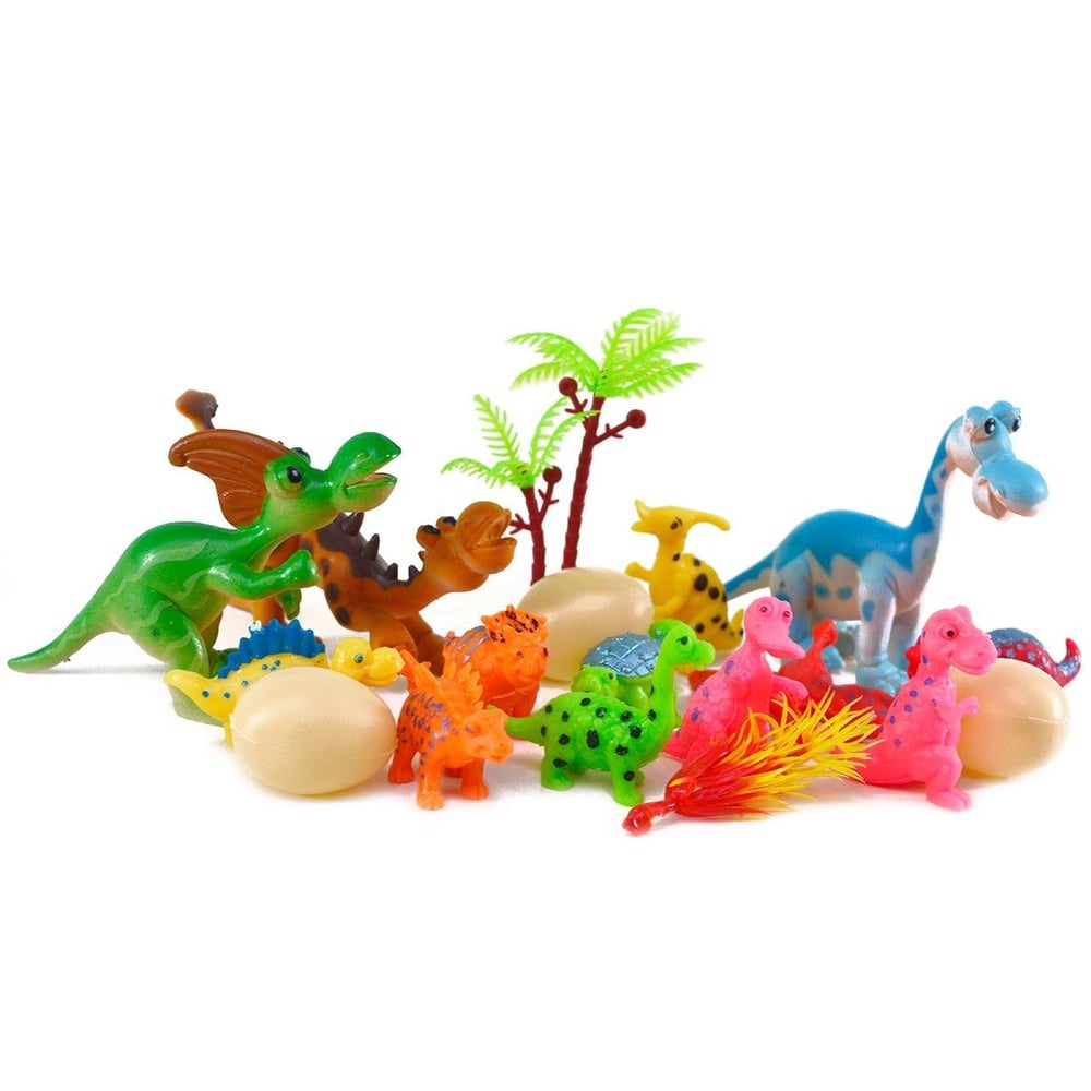 KIT Animais de Plástico 18 Peças Dinossauro