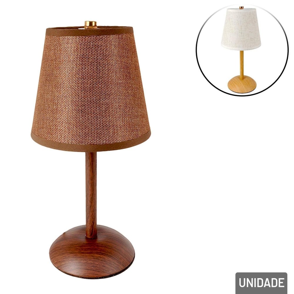 Abajur de Mesa Bivolt Cúpula Base de Metal Color