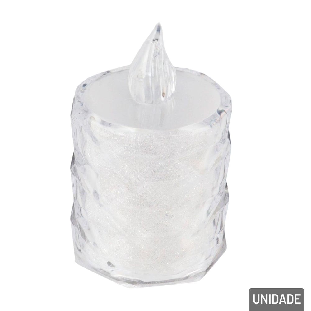 Vela Decorativa LED 6cm Texturizada Transparente