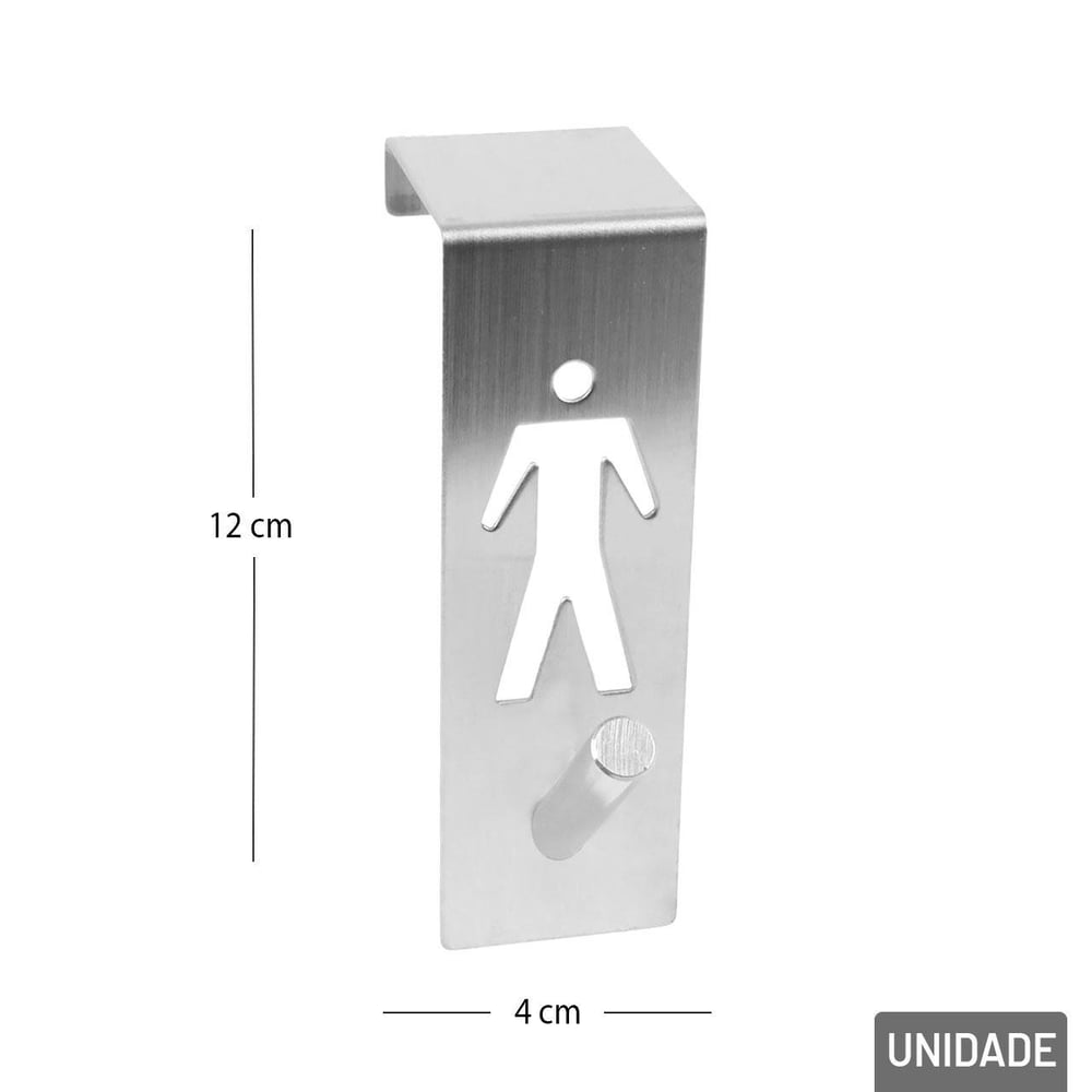 Gancho de Aço 17cm Para Porta Cromado