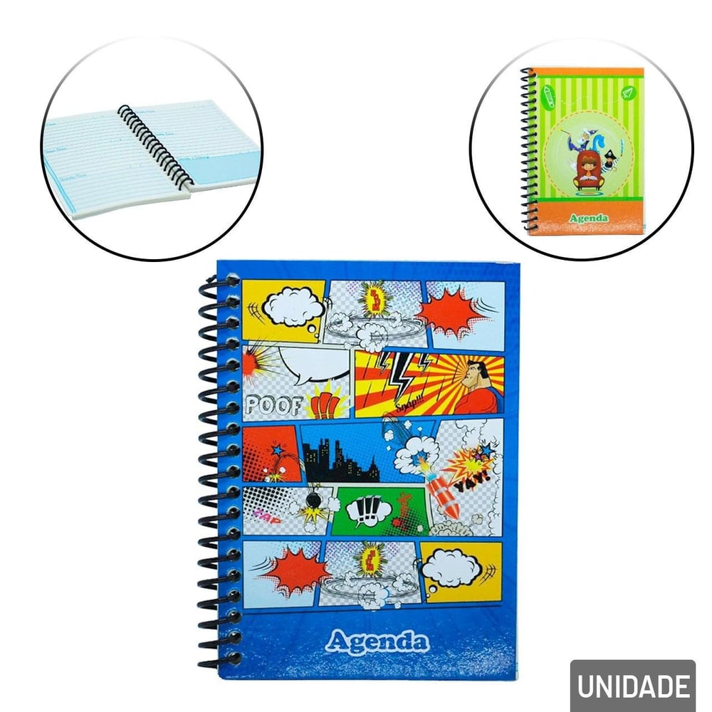 Agenda Permanente 128 FL Espiral Estampas Sortidas