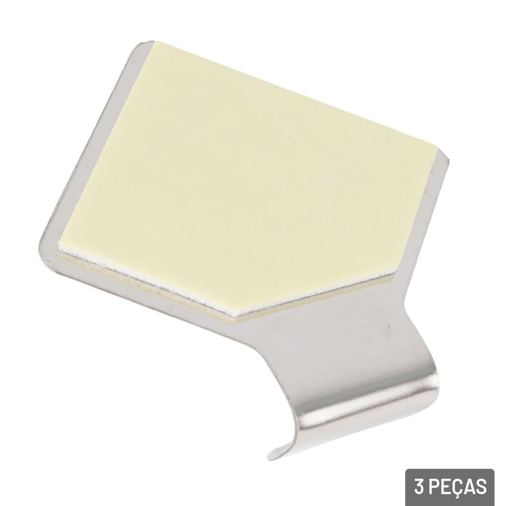 Gancho de Metal 3 Pçs 5cm Adesivo Cromado Sortidos