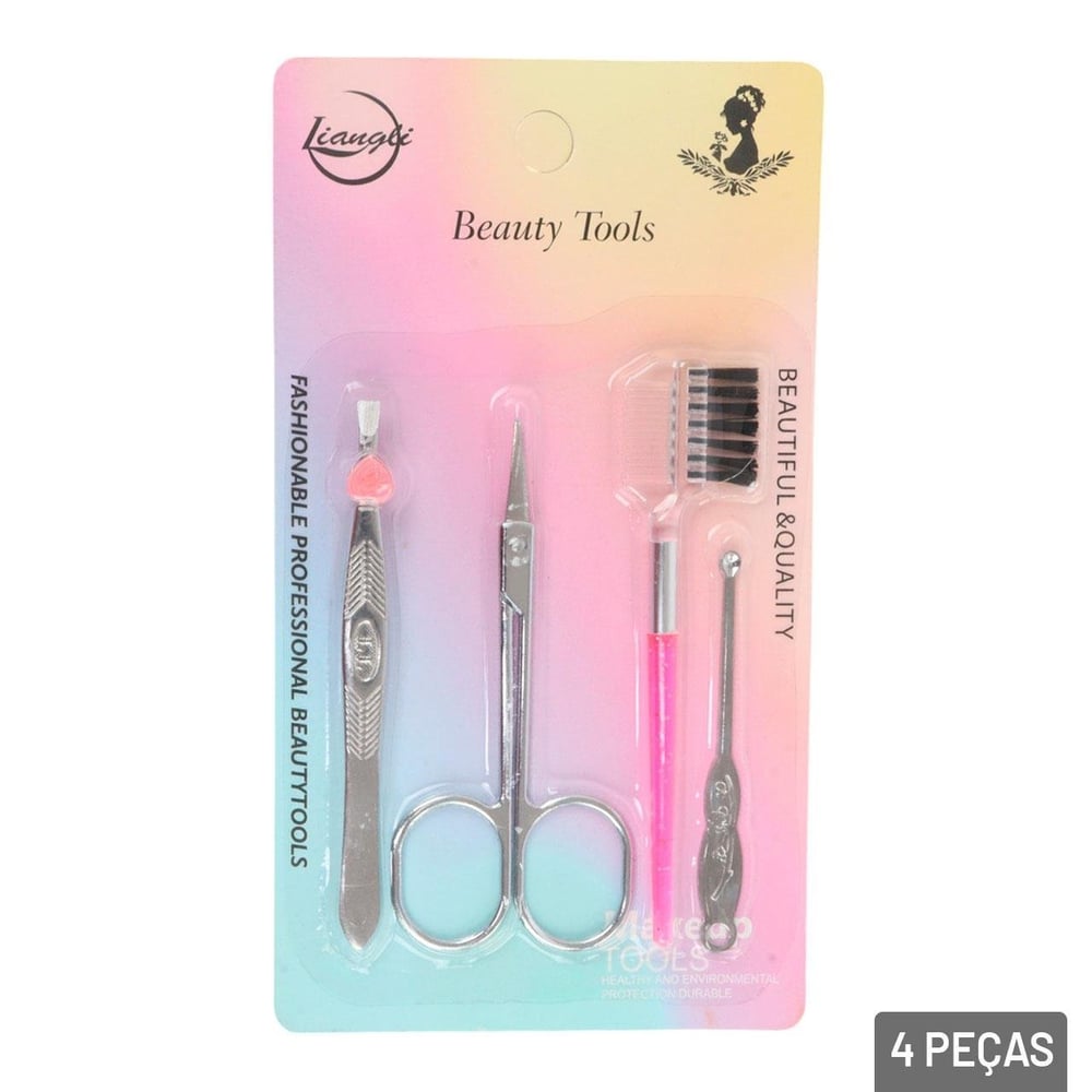 KIT Manicure 4 Peças Aço Inox Color