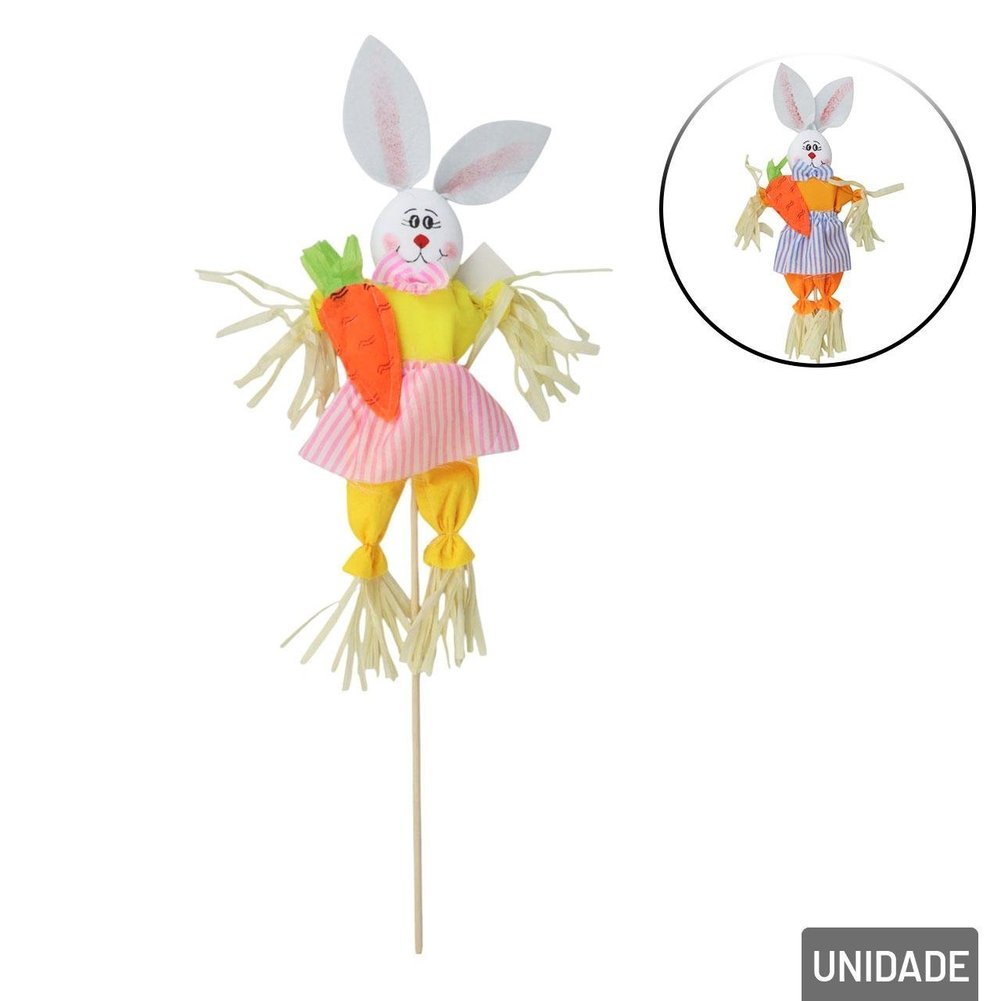 Enfeite de Páscoa Coelho Espantalho 58cm Sortidos