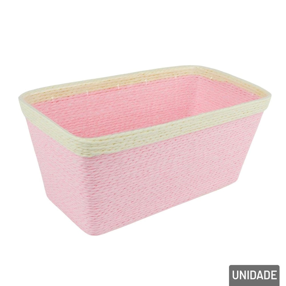 Cesto de Fibra de Papel e Plástico 23x13cm Color