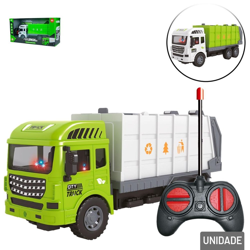Carrinho de Controle Remoto Coletor de Lixo Color
