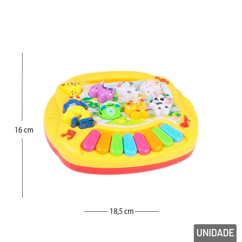 Teclado Musical Infantil Bilíngue Piano Animal