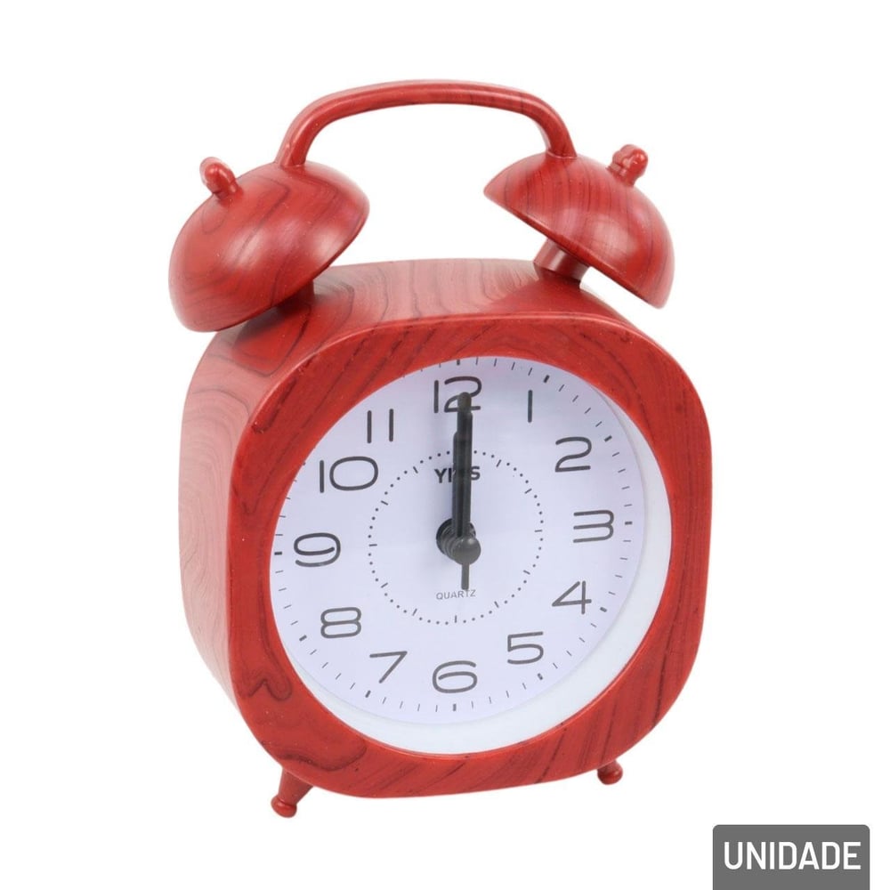 Relógio Analógico de Mesa 13cm com Despertador