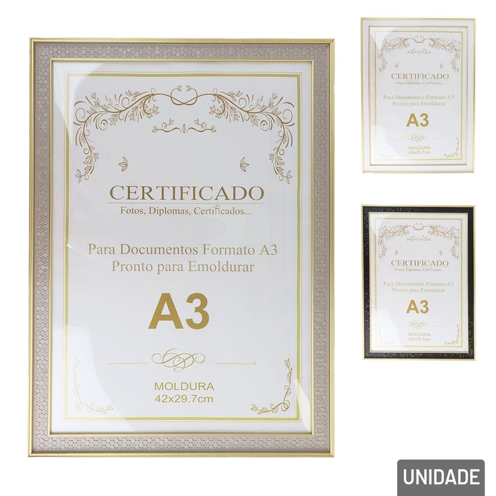 Porta Retrato de MDF 29,7x42 Certificado A3 Color