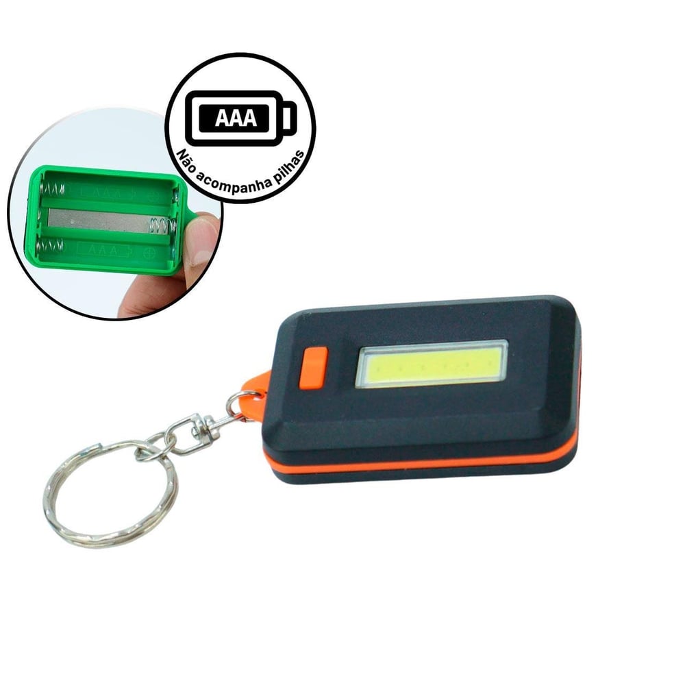 Chaveiro Lanterna de Plástico à Pilha LED Color