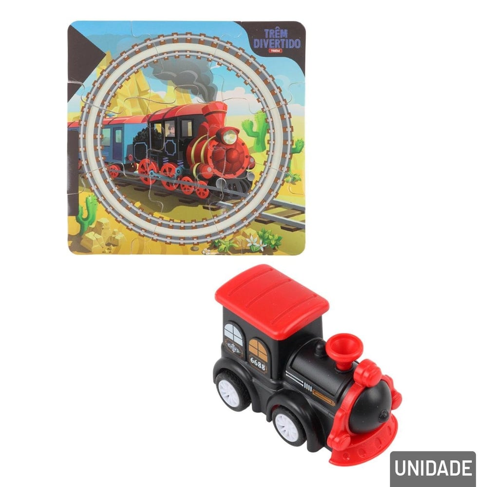 Quebra Cabeça 9 Pçs e 1 Trem Movida a Corda