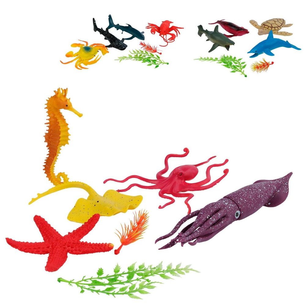 KIT Animais de Plástico 06 Peças Aquático