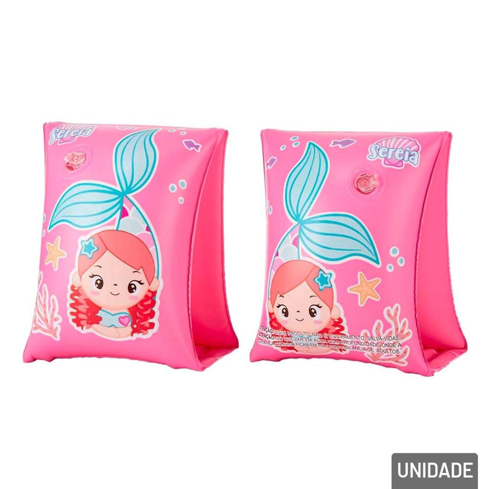 Boia de Braço Inflável 25x15,5cm Sereia Colorida