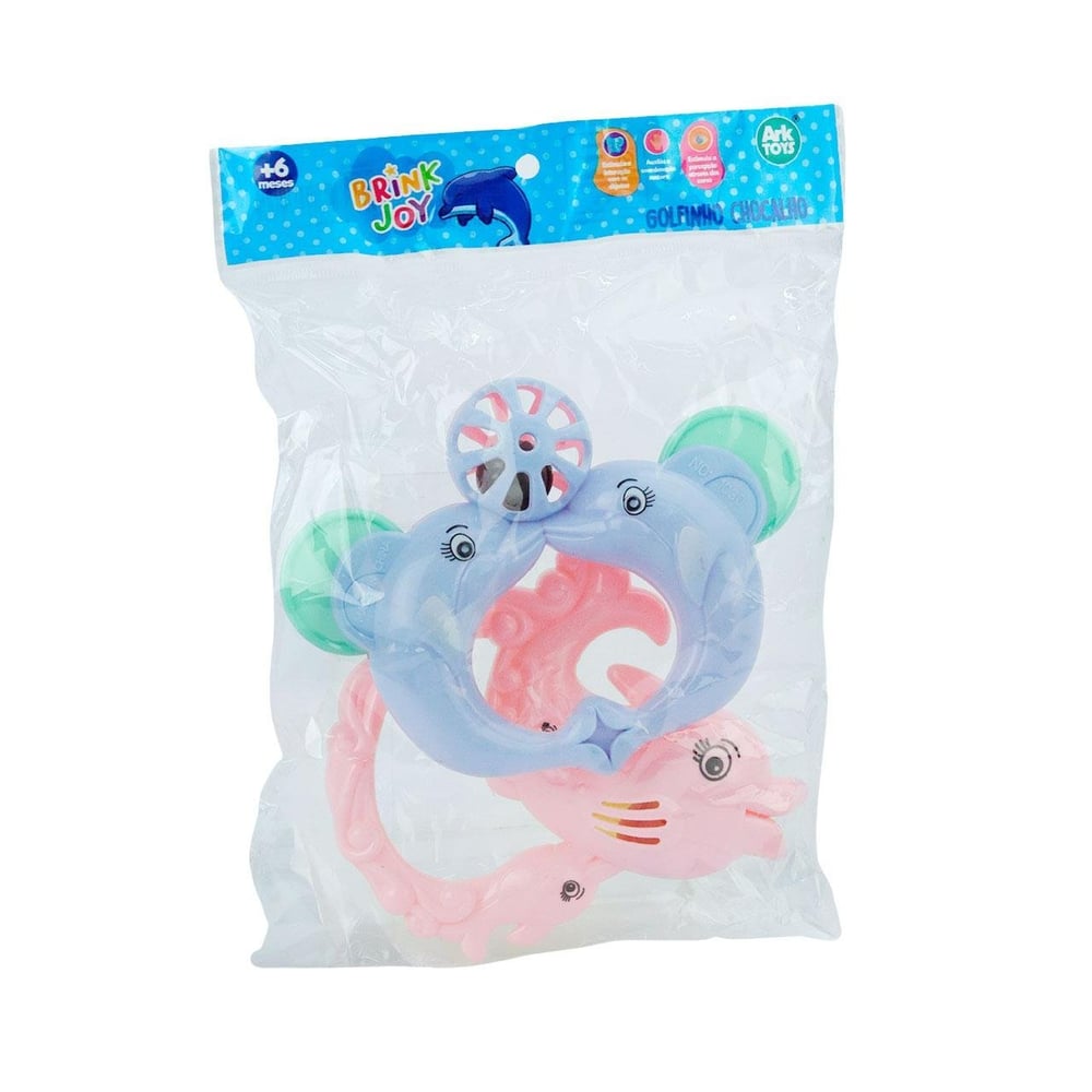Chocalho Para Bebê 2 Peças Golfinho Color