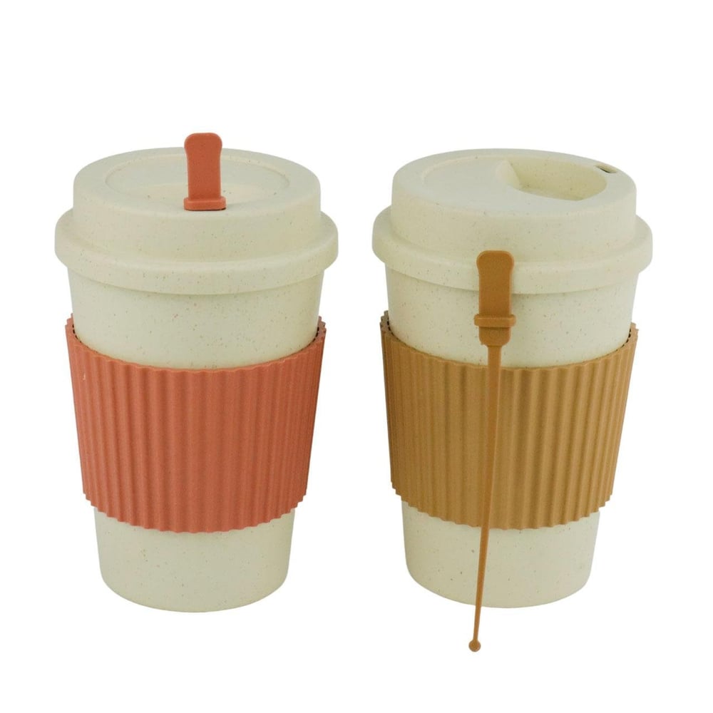 Copo  450ml Fibra de Bambu PP Tampa Mexedor Color