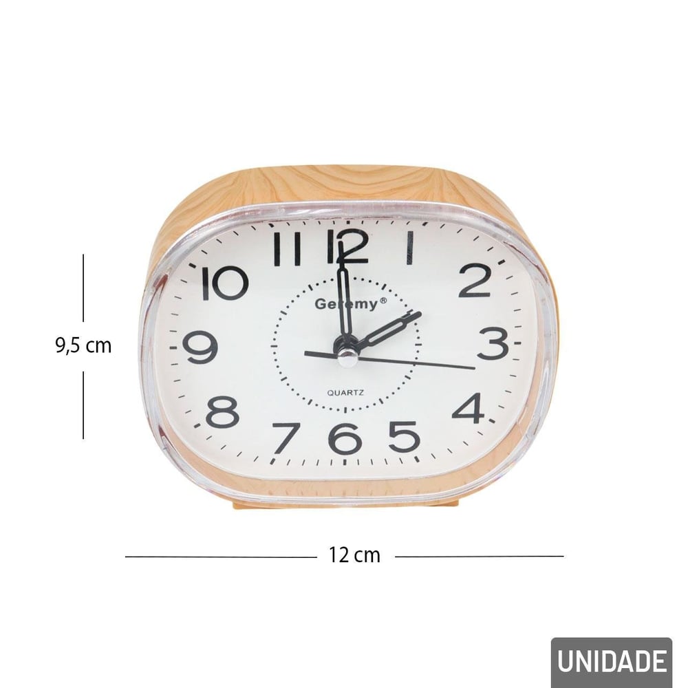 Relógio Analógico de Mesa 9,5cm Despertador