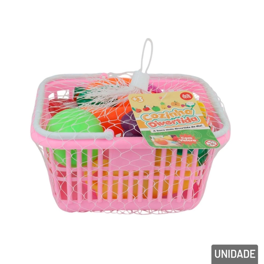 Cesto de Mercado Infantil 12 Peças Frutas Legumes