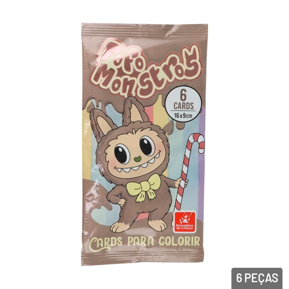 Cards Para Colorir 6 Pçs Monstros Fofos Sortidos