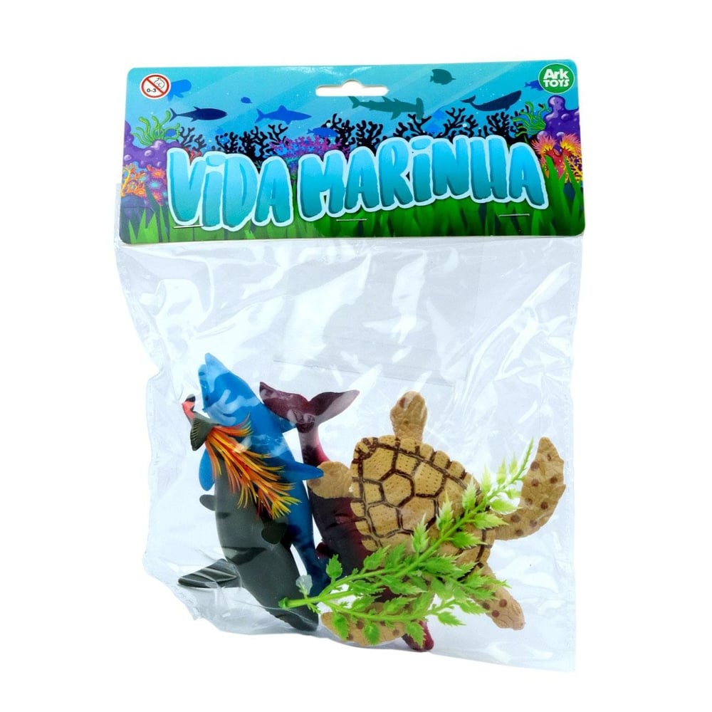 KIT Animais de Plástico 06 Peças Aquático