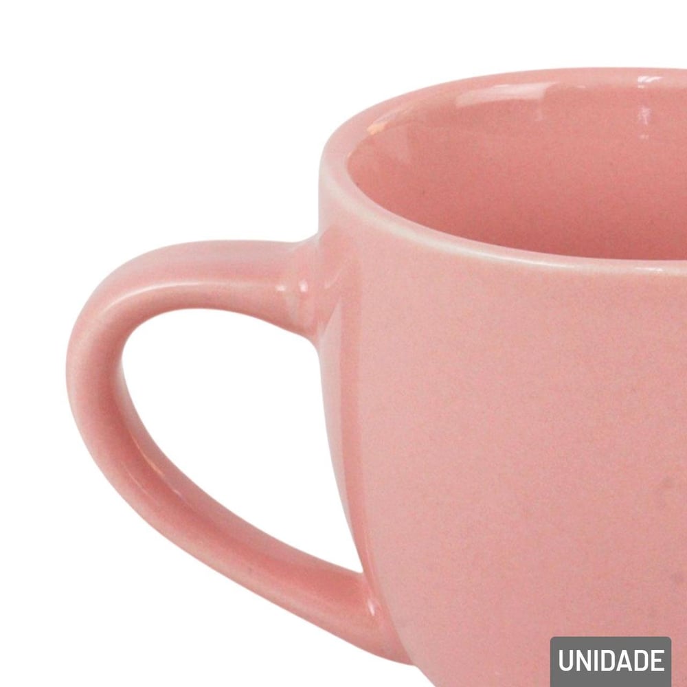 Caneca de Porcelana 95ml Rosa Lisa
