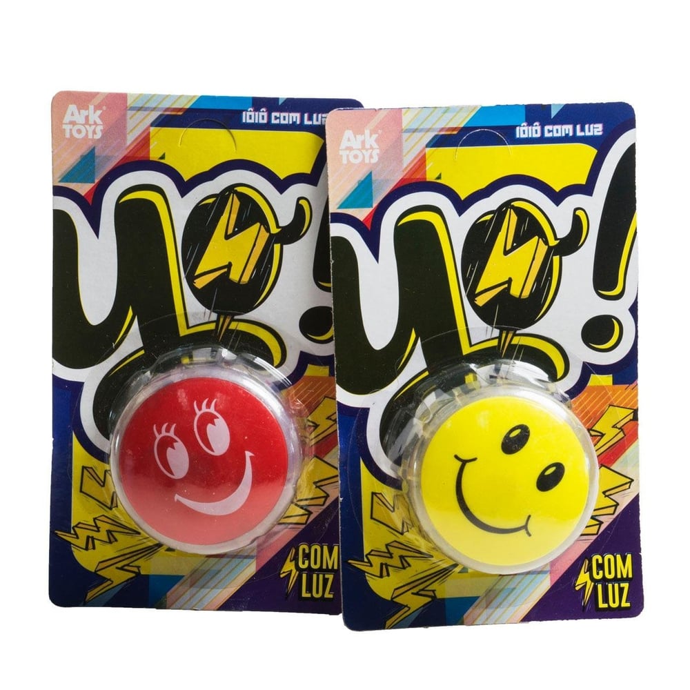 Ioiô de Plástico 5cm com LUZ Emoticons Color