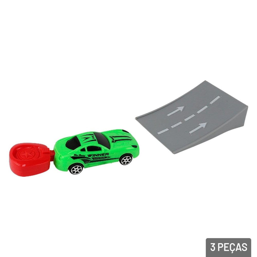 Carrinho com Lançador 3 Peças com Rampa Color
