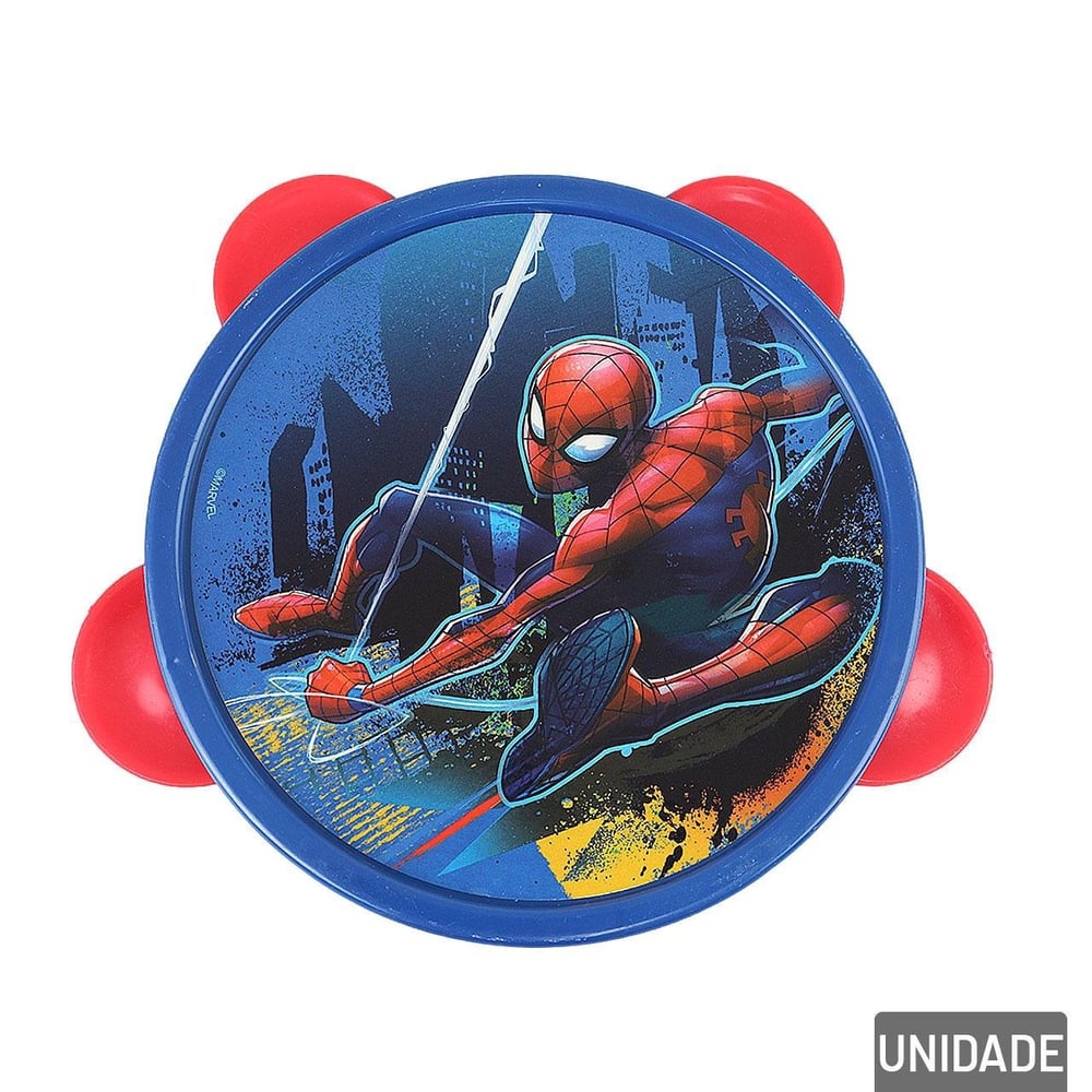 Pandeiro Infantil 13cm Homem Aranha Color