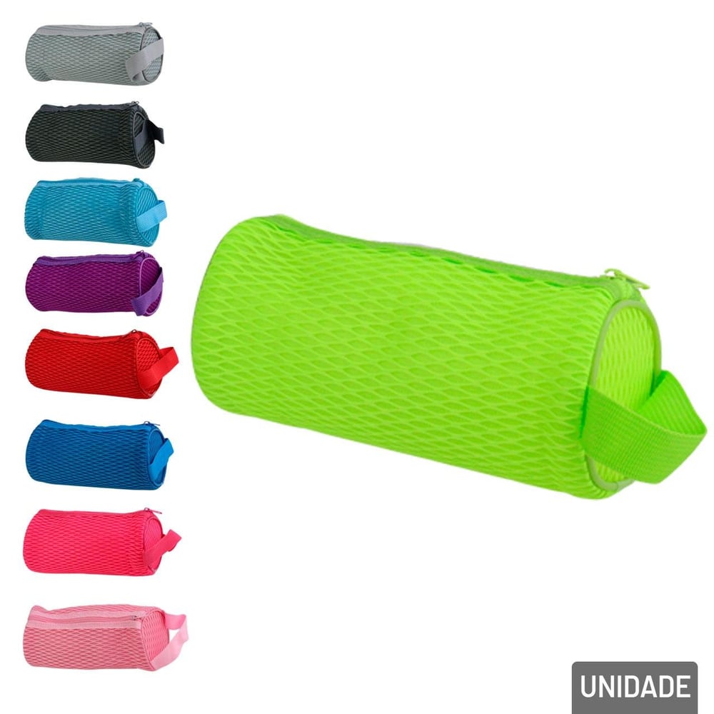 Estojo Escolar 22cm Redondo Malha Color