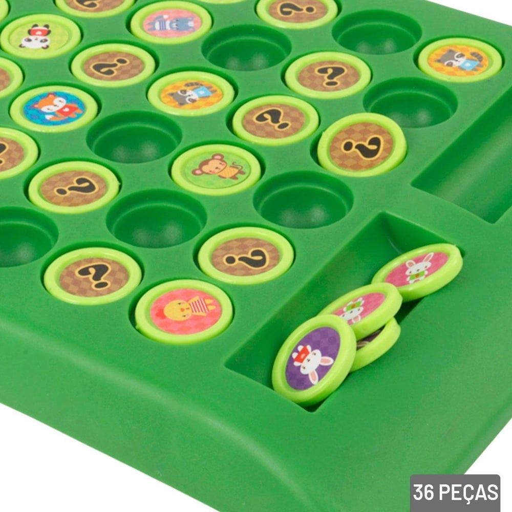 Jogo da Memória 36 Peças Tabuleiro Animais Sortido
