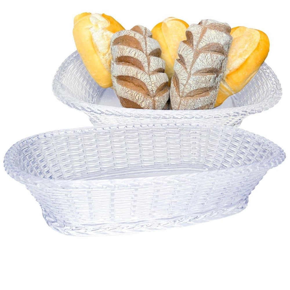 Cesto de Pão de Acrílico 20x30cm Trança Cristal