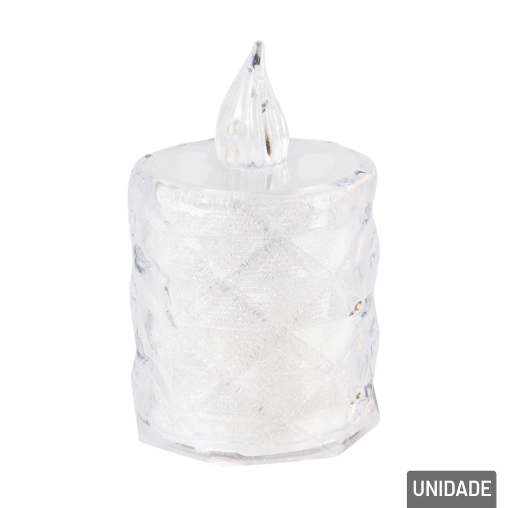 Vela Decorativa LED 6cm Texturizada Transparente