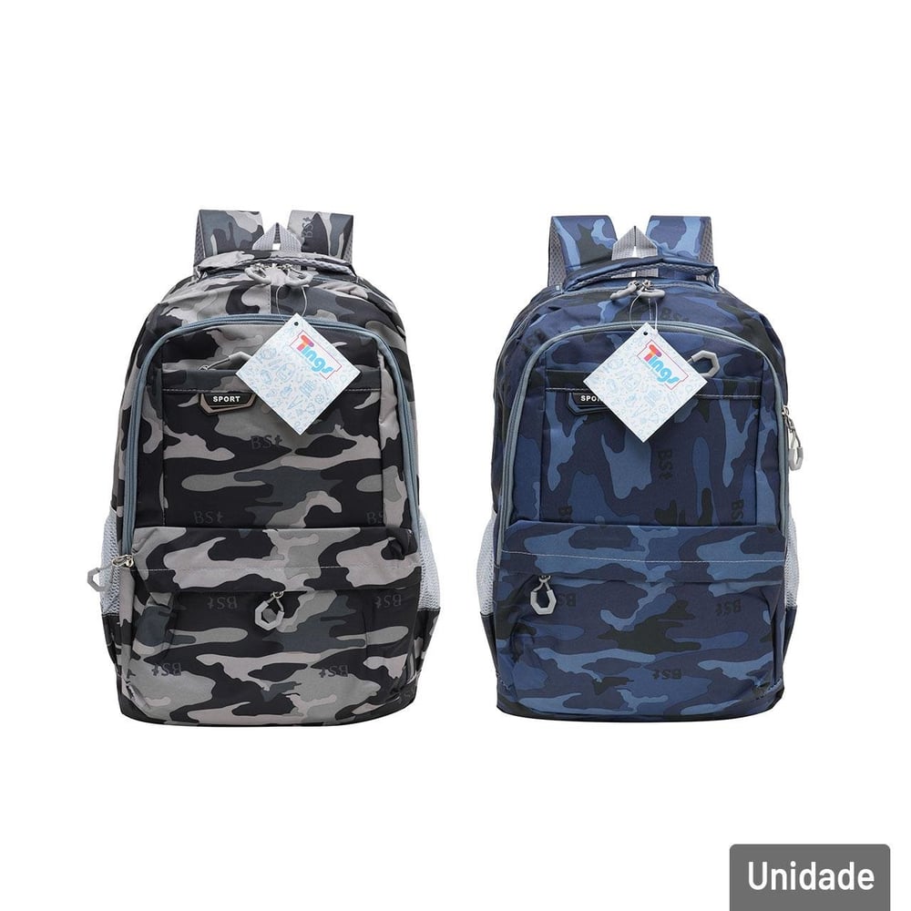 Mochila Juvenil 18'' 44cm Fashion Camuflada Color