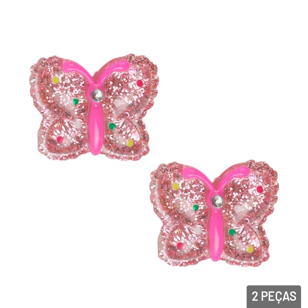 Elástico de Cabelo Plástico 2 Pçs Borboleta Color